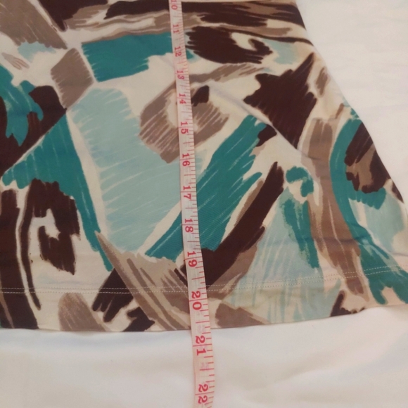 Rare BCBG Maxazria Brown/Teal Print Keyhole Halter Top Women's Size Small - Picture 7 of 8